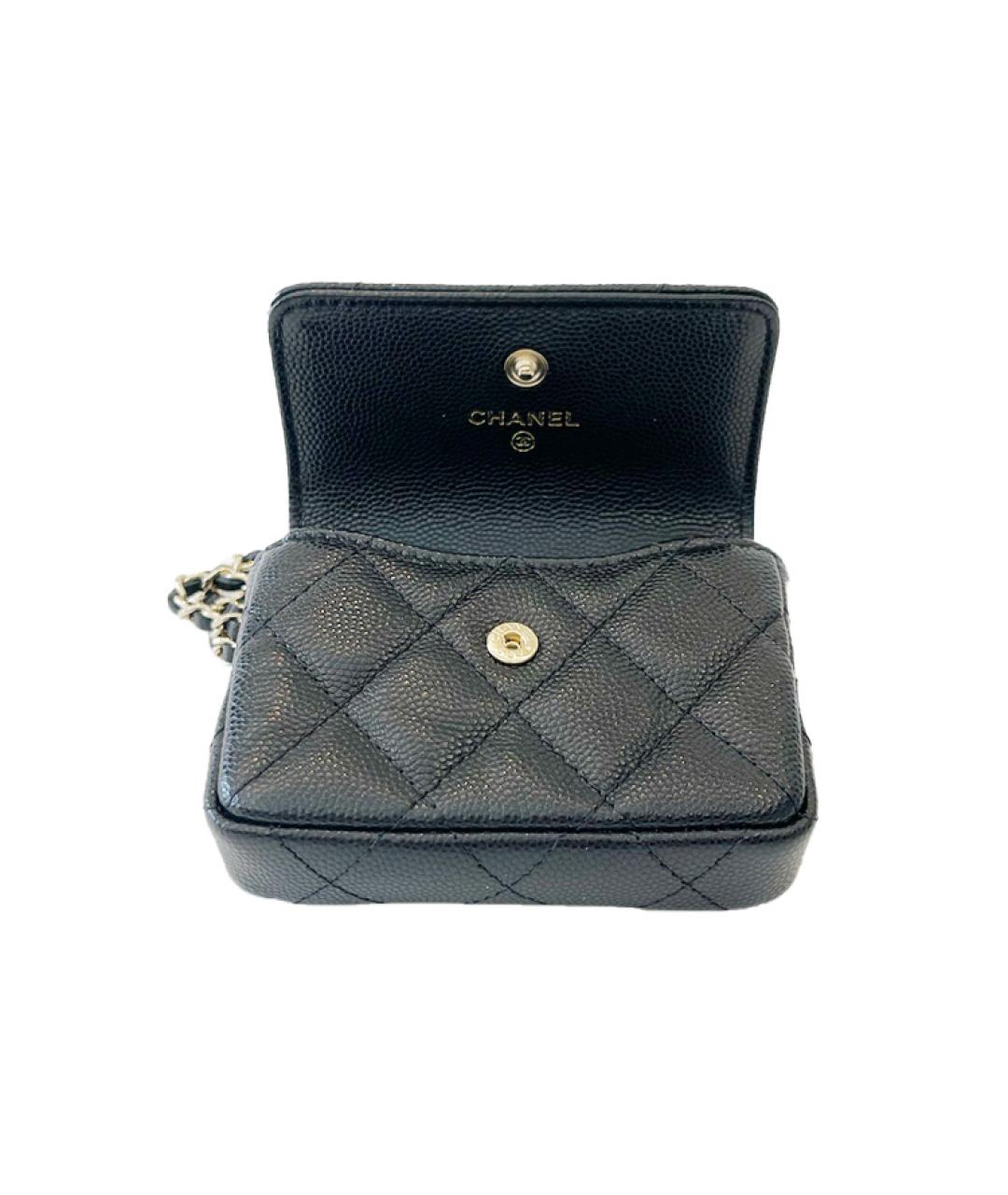 CHANEL Черный кожаный кошелек, фото 4