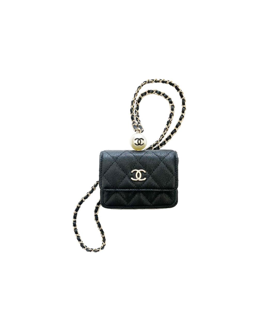 CHANEL Черный кожаный кошелек, фото 1