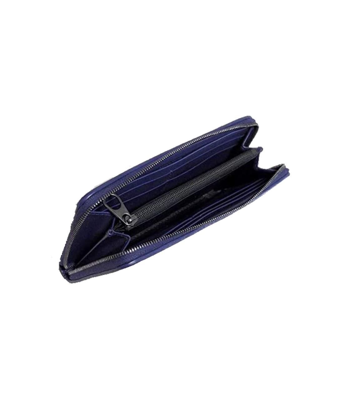 BOTTEGA VENETA Синий кожаный кошелек, фото 3