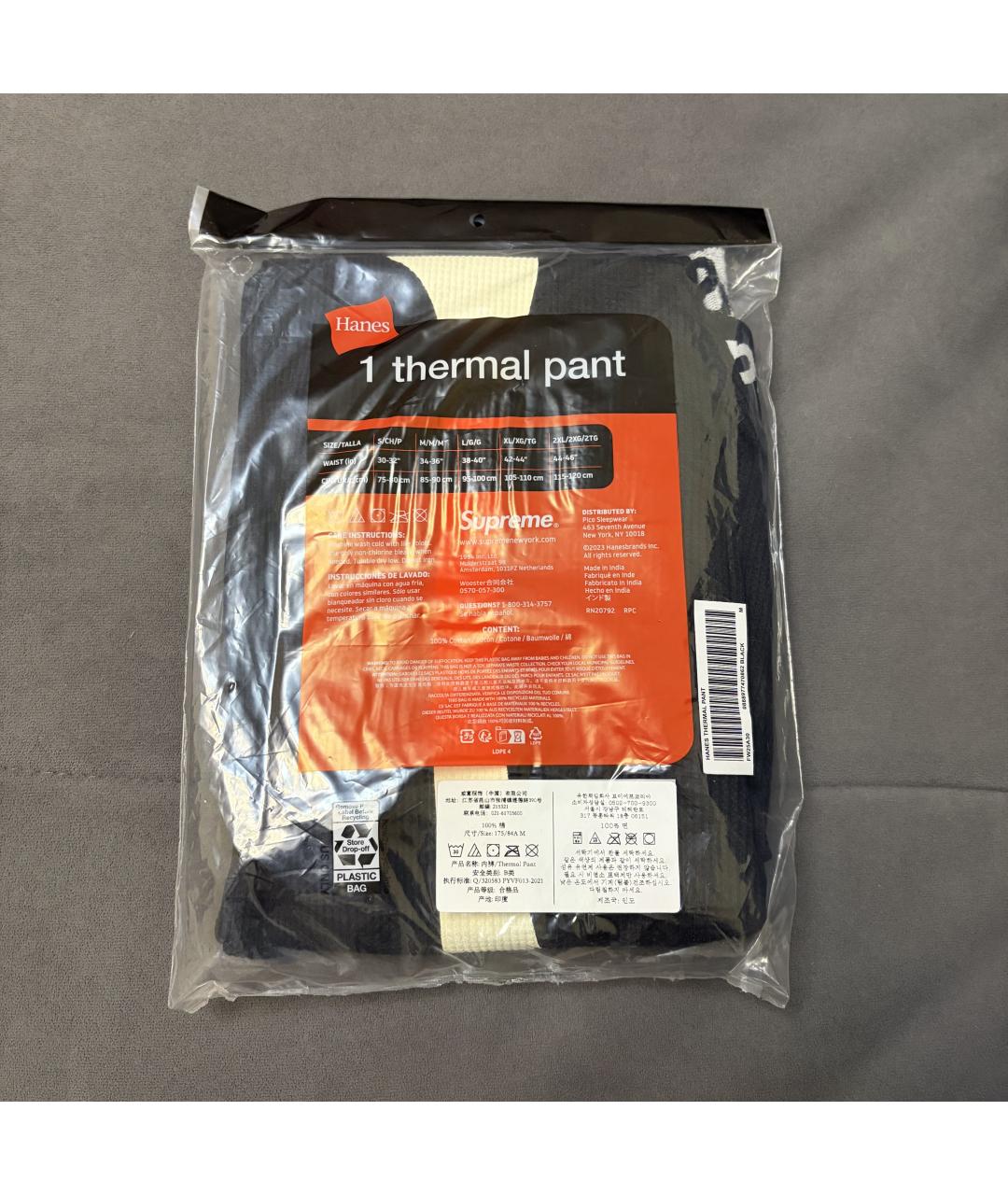 SUPREME Черные хлопковые повседневные брюки, фото 3