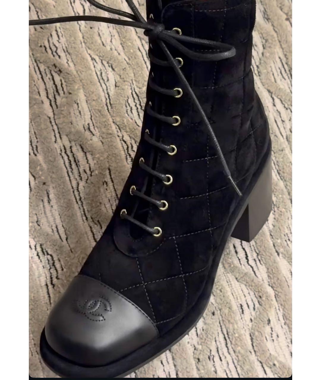 CHANEL Черные замшевые ботинки, фото 8