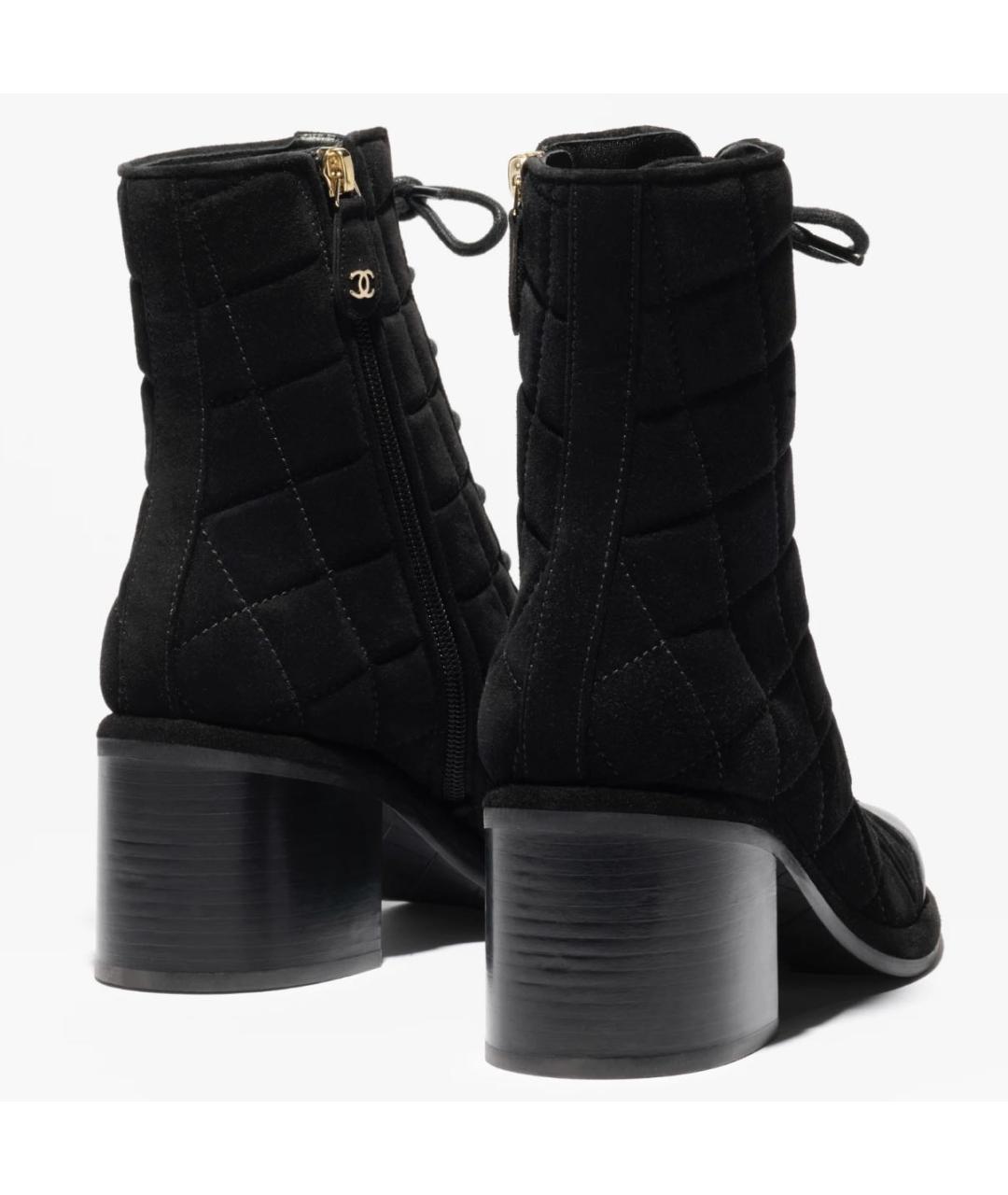 CHANEL Черные замшевые ботинки, фото 4