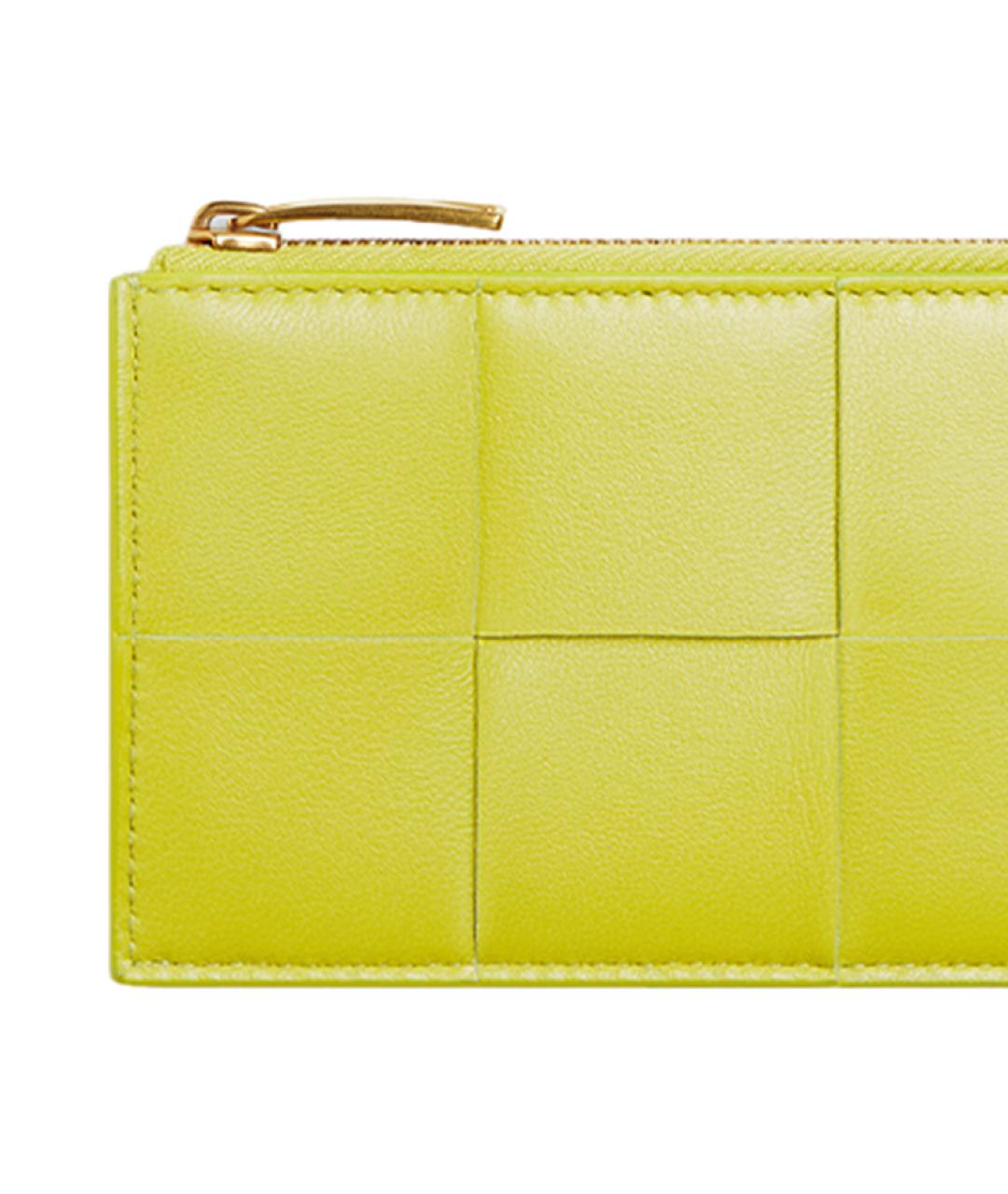 BOTTEGA VENETA Желтый кожаный кошелек, фото 3