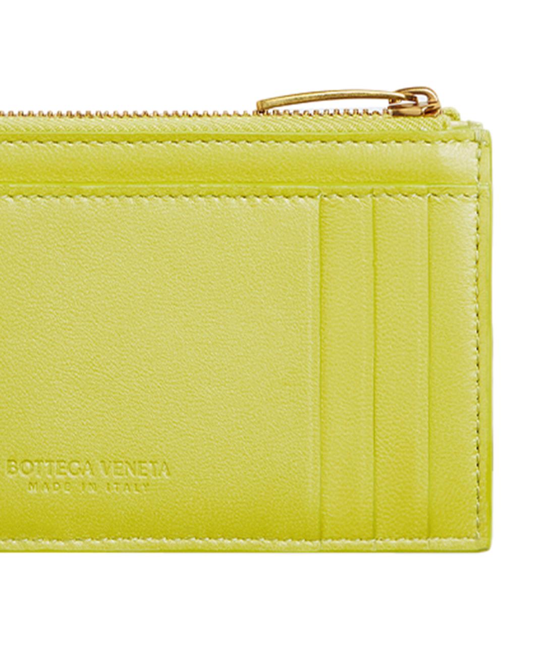 BOTTEGA VENETA Желтый кожаный кошелек, фото 4