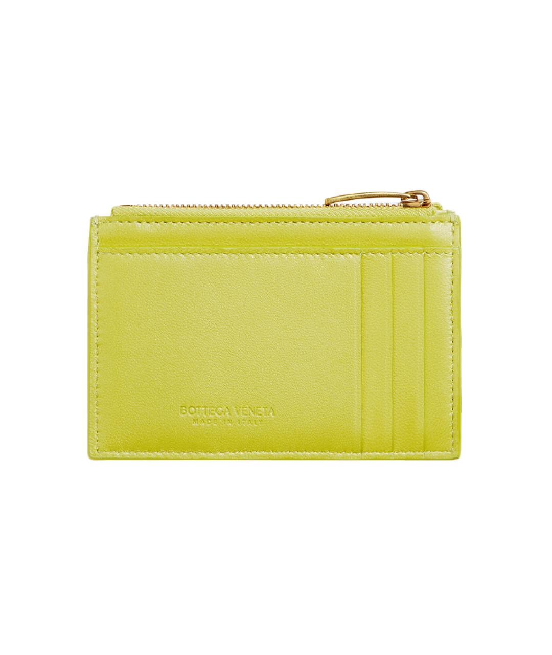BOTTEGA VENETA Желтый кожаный кошелек, фото 2