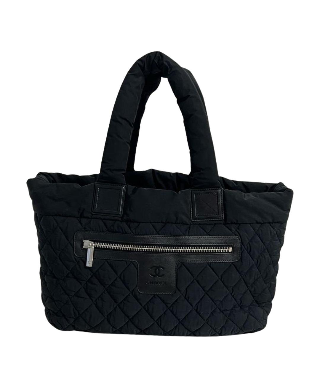 CHANEL Черная хлопковая сумка тоут, фото 1