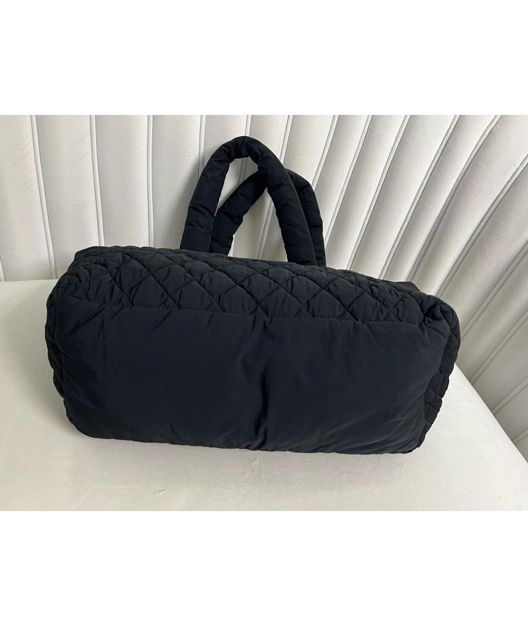 CHANEL Черная хлопковая сумка тоут, фото 6