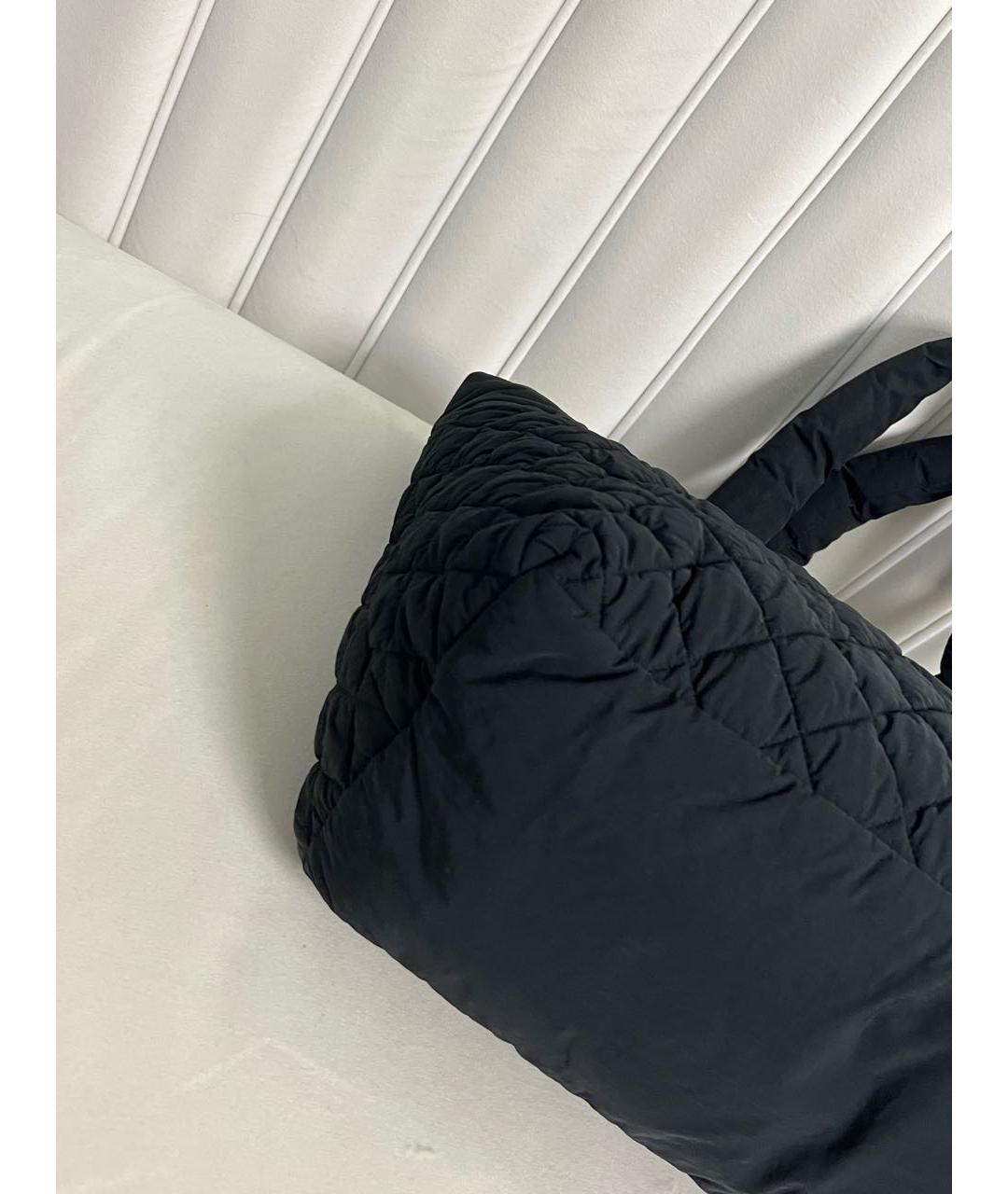 CHANEL Черная хлопковая сумка тоут, фото 5