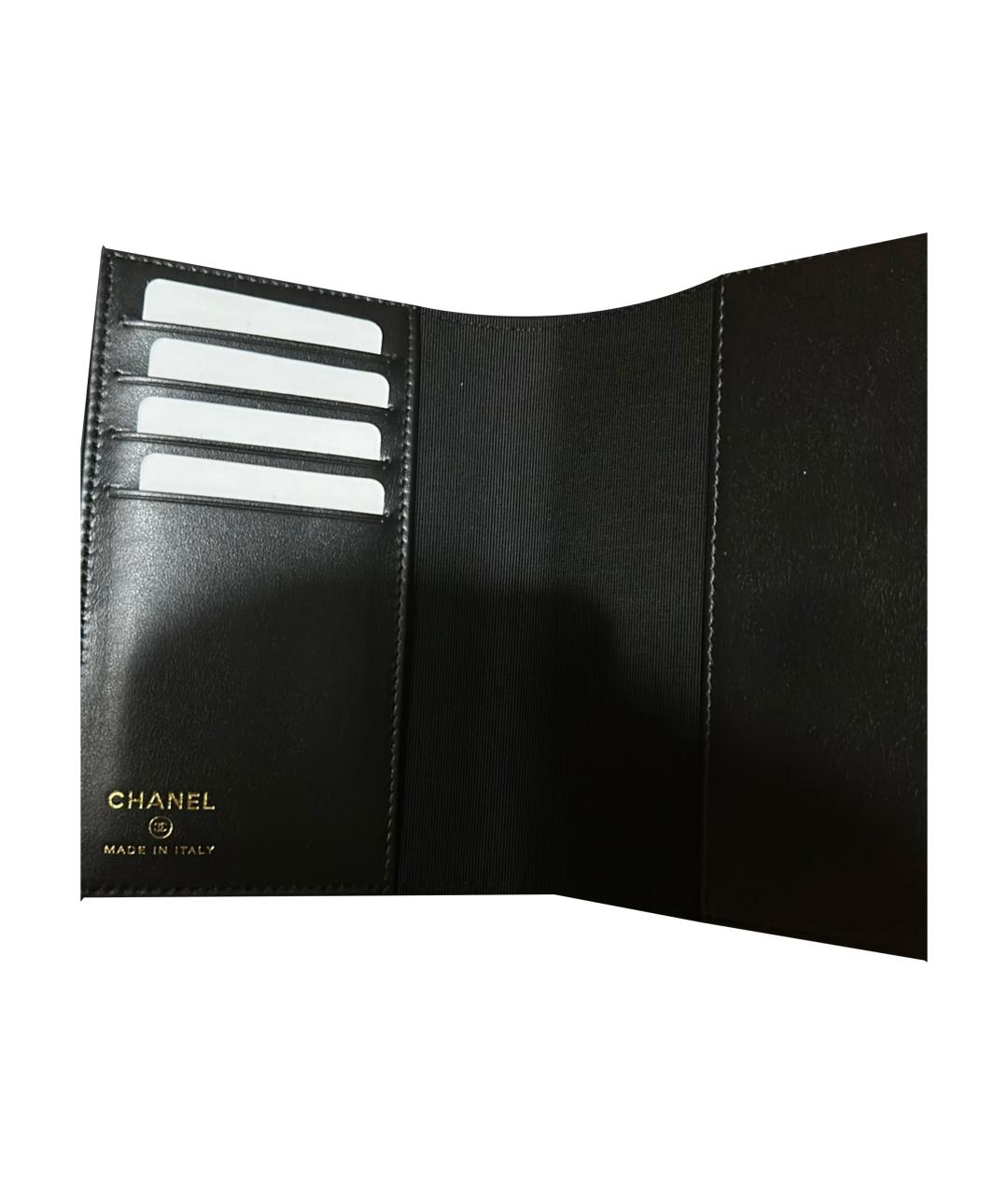 CHANEL Черный кожаный кардхолдер, фото 4
