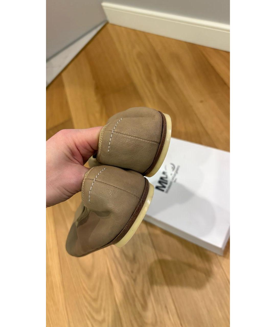 MM6 MAISON MARGIELA Бежевые кожаные балетки, фото 4