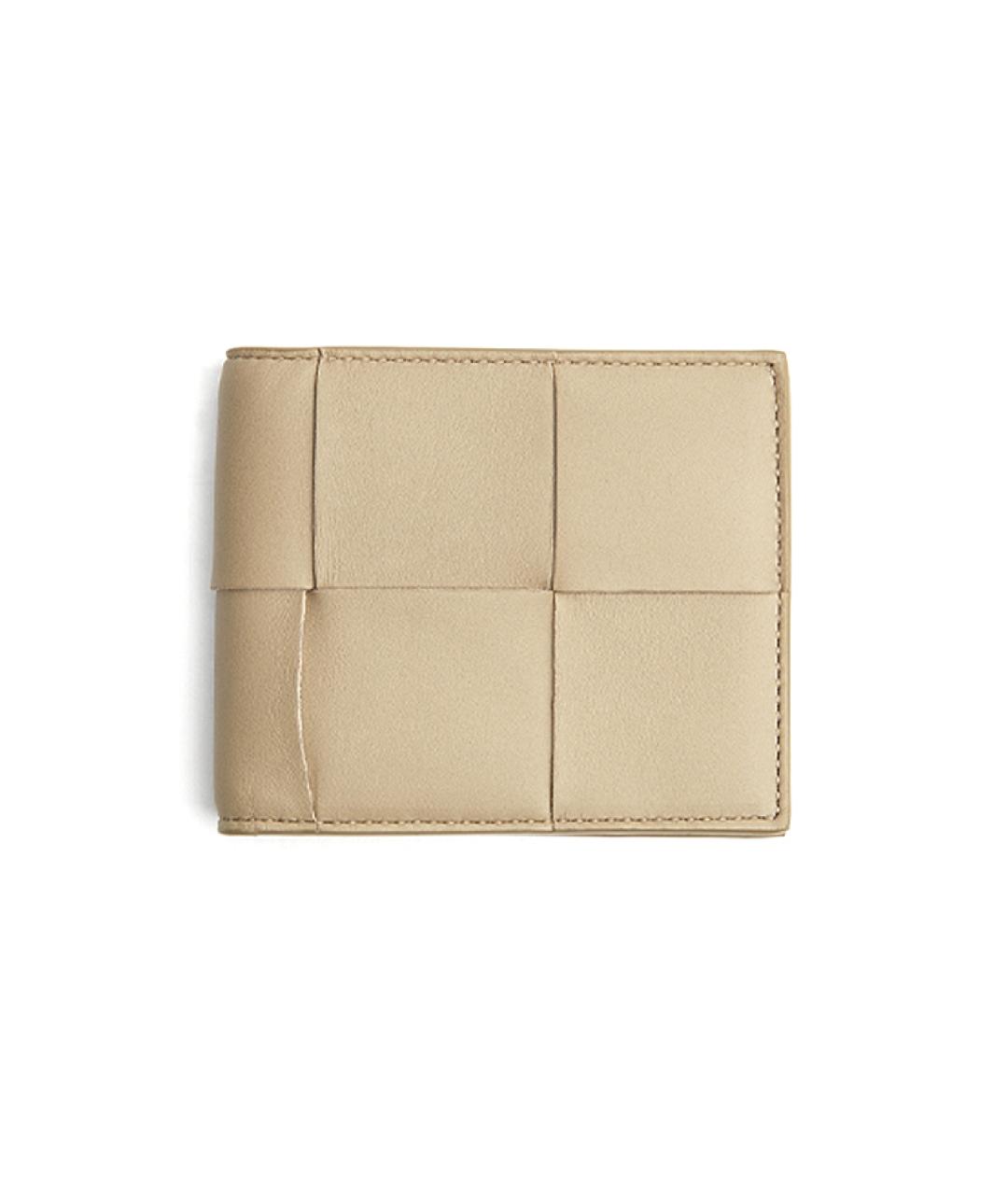 BOTTEGA VENETA Бежевый кожаный кошелек, фото 1