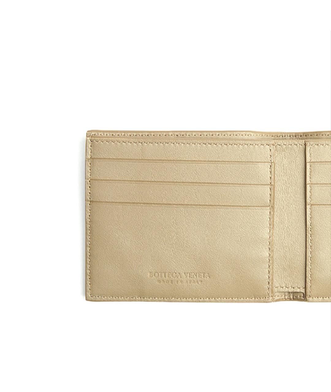BOTTEGA VENETA Бежевый кожаный кошелек, фото 4