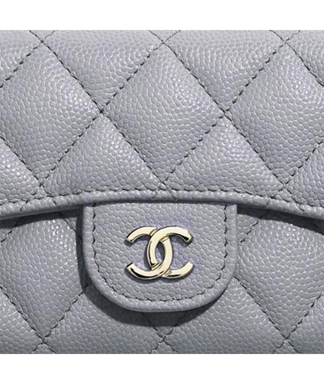 CHANEL Серый кожаный кошелек, фото 8