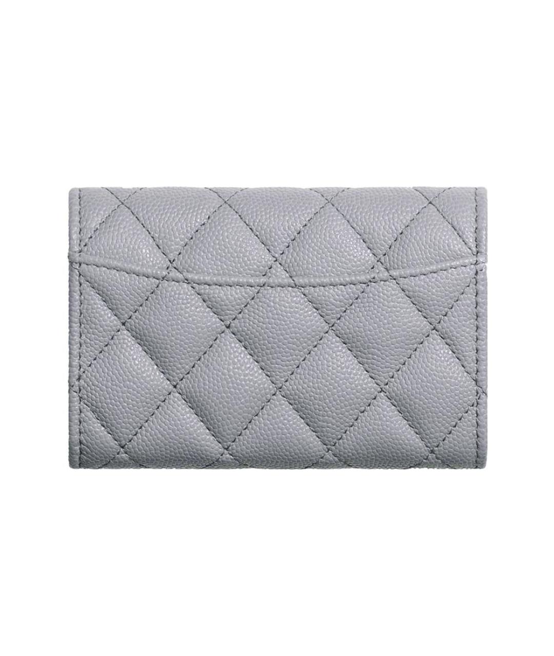 CHANEL Серый кожаный кошелек, фото 3