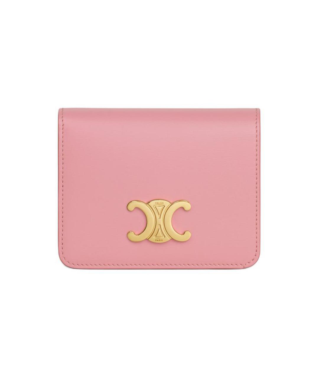 CELINE Розовый кожаный кошелек, фото 1