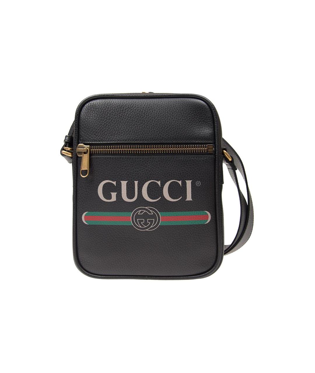 GUCCI Черная кожаная сумка на плечо, фото 1