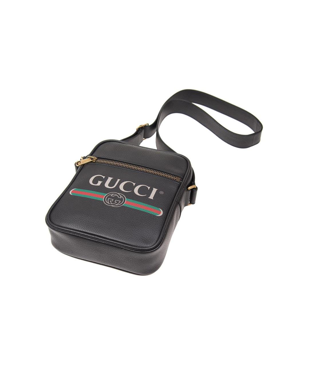 GUCCI Черная кожаная сумка на плечо, фото 4