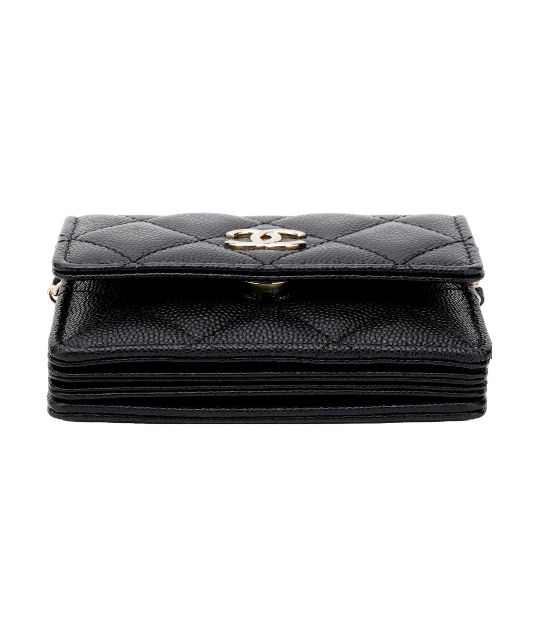 CHANEL Черный кожаный кошелек, фото 5