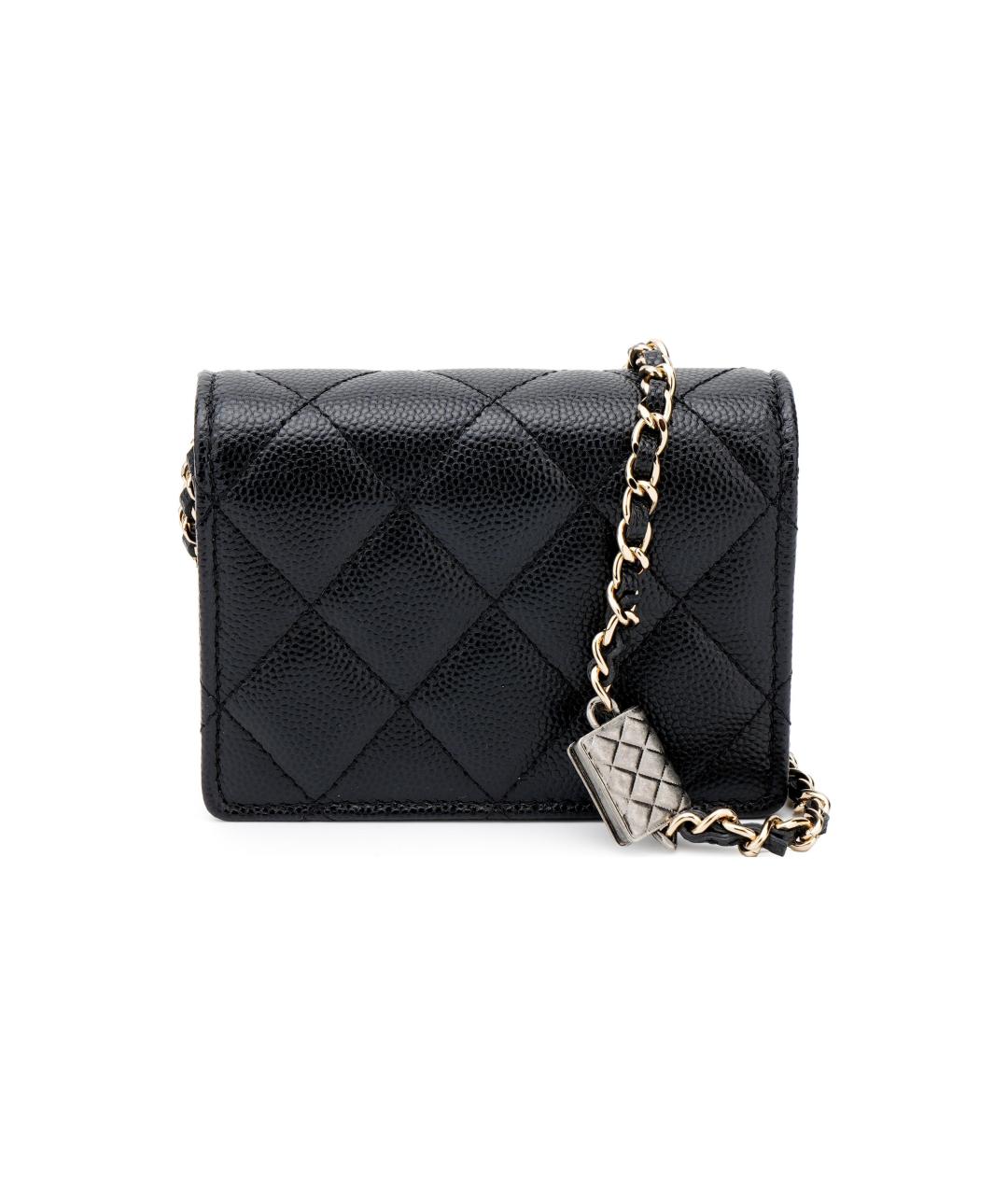 CHANEL Черный кожаный кошелек, фото 4