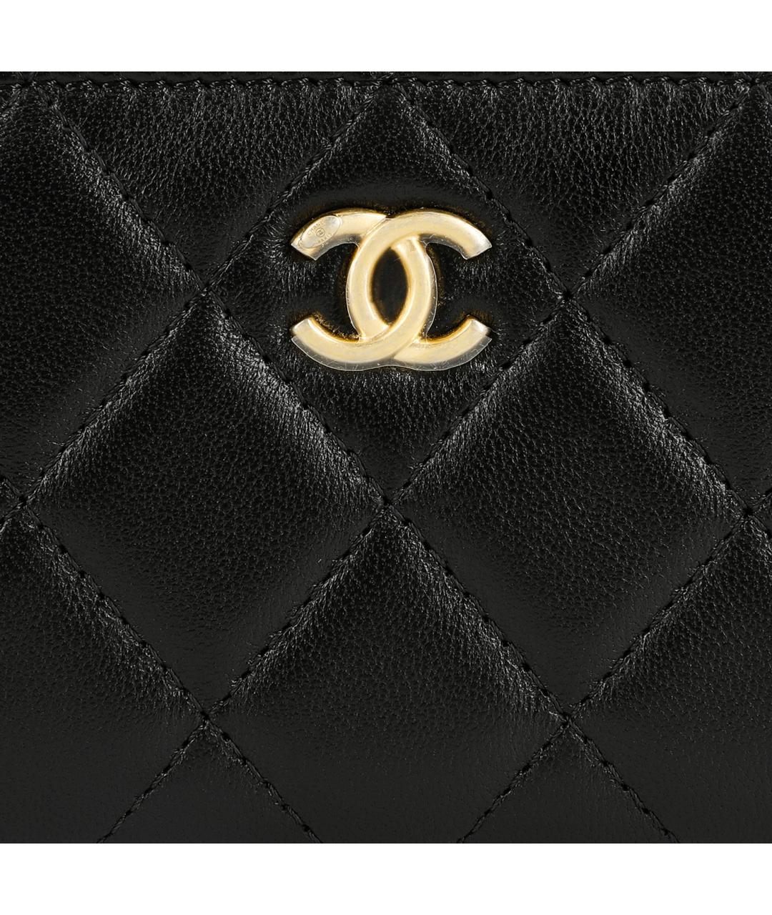 CHANEL Черный кожаный кошелек, фото 6