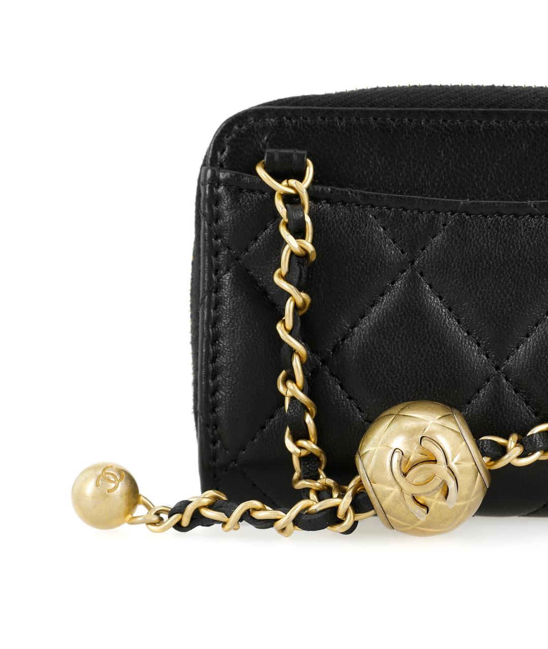 CHANEL Черный кожаный кошелек, фото 5