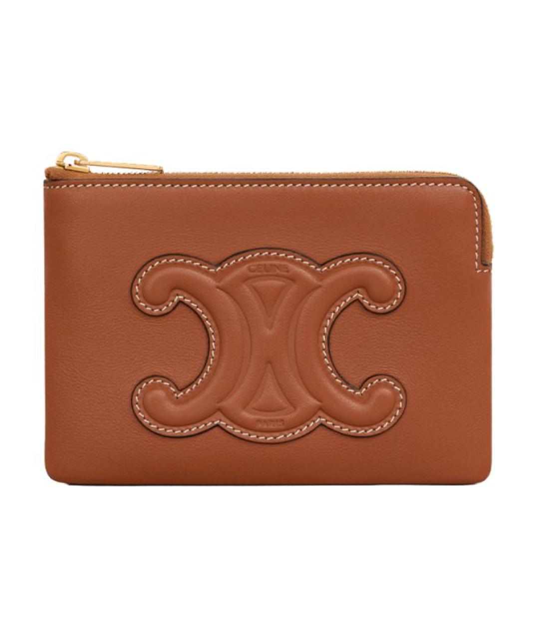 CELINE Коричневый кожаный кошелек, фото 1