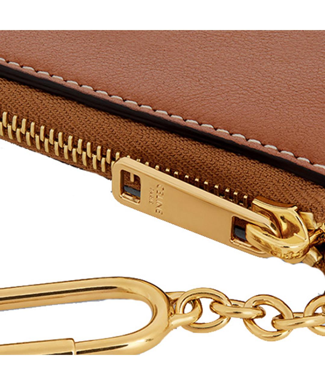 CELINE Коричневый кожаный кошелек, фото 5