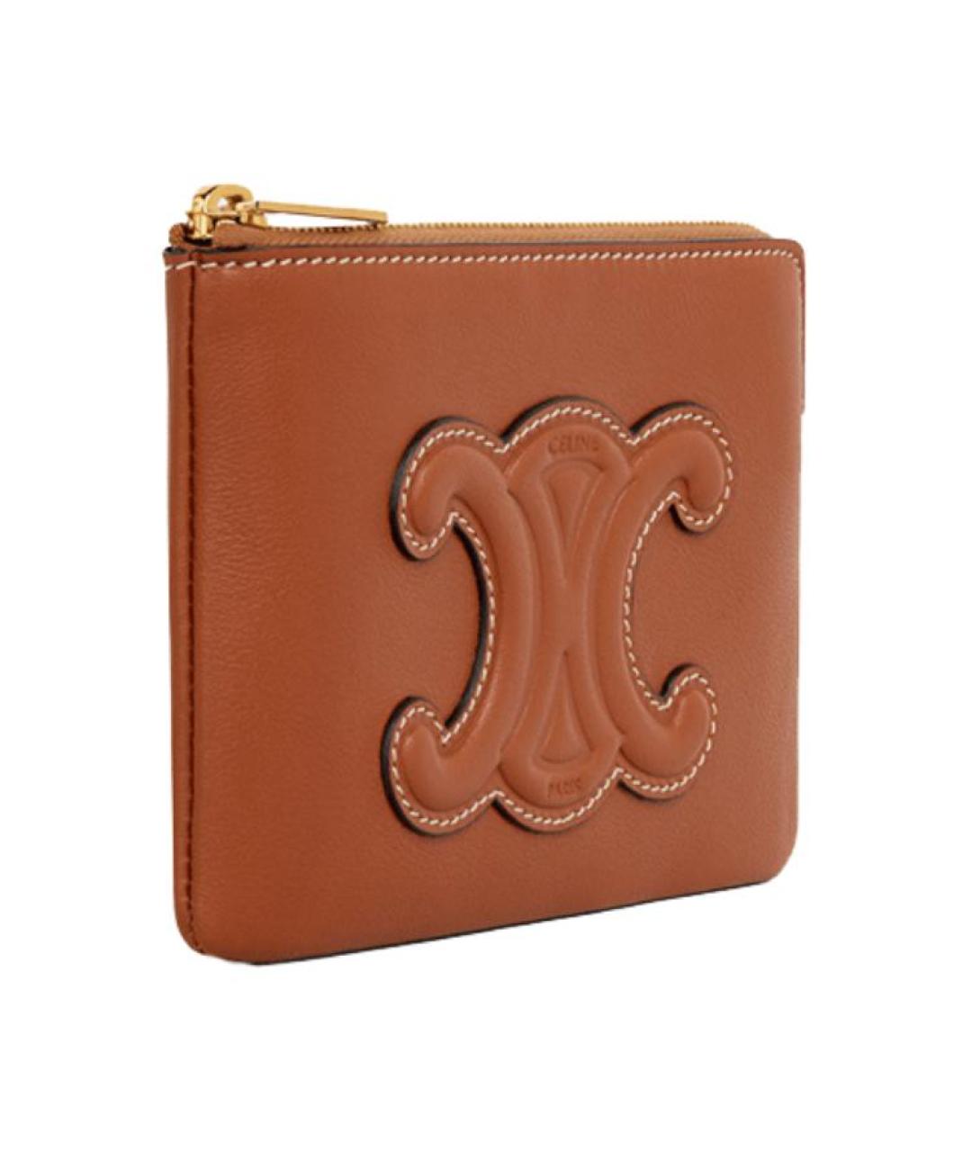 CELINE Коричневый кожаный кошелек, фото 2