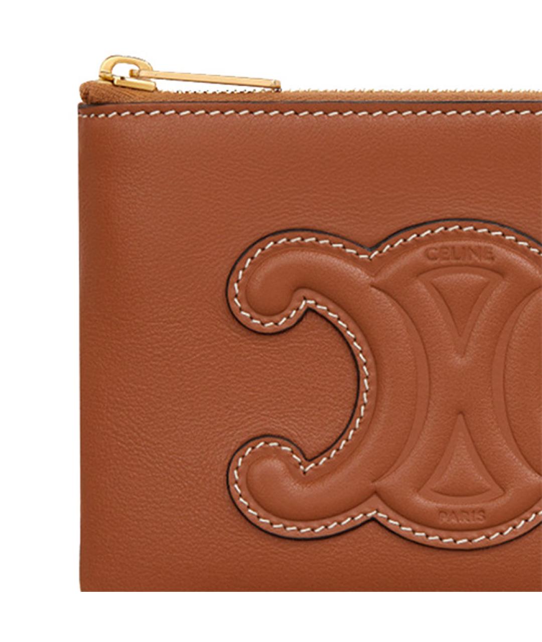 CELINE Коричневый кожаный кошелек, фото 4