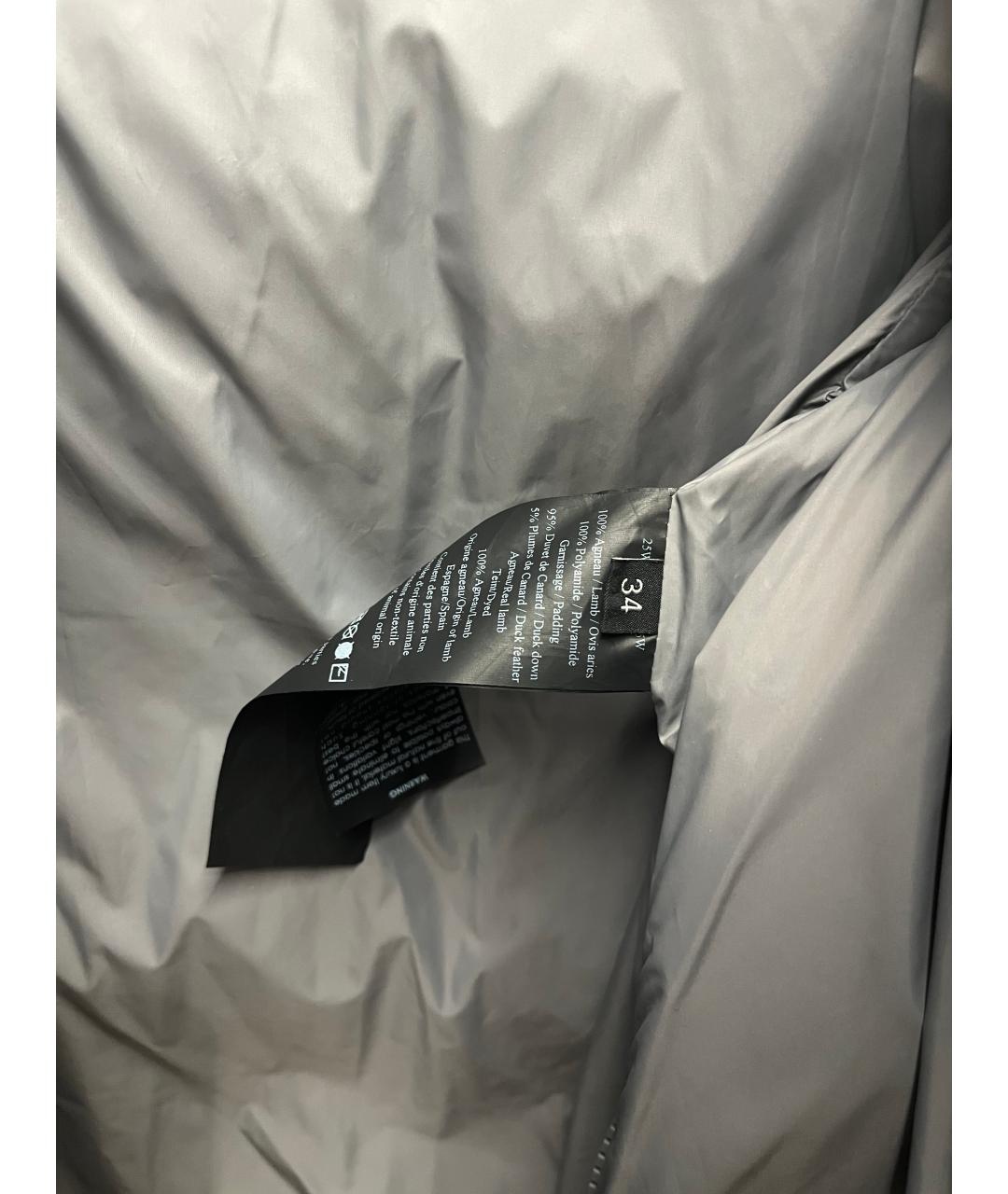 YVES SALOMON Серый синтетический пуховик, фото 4