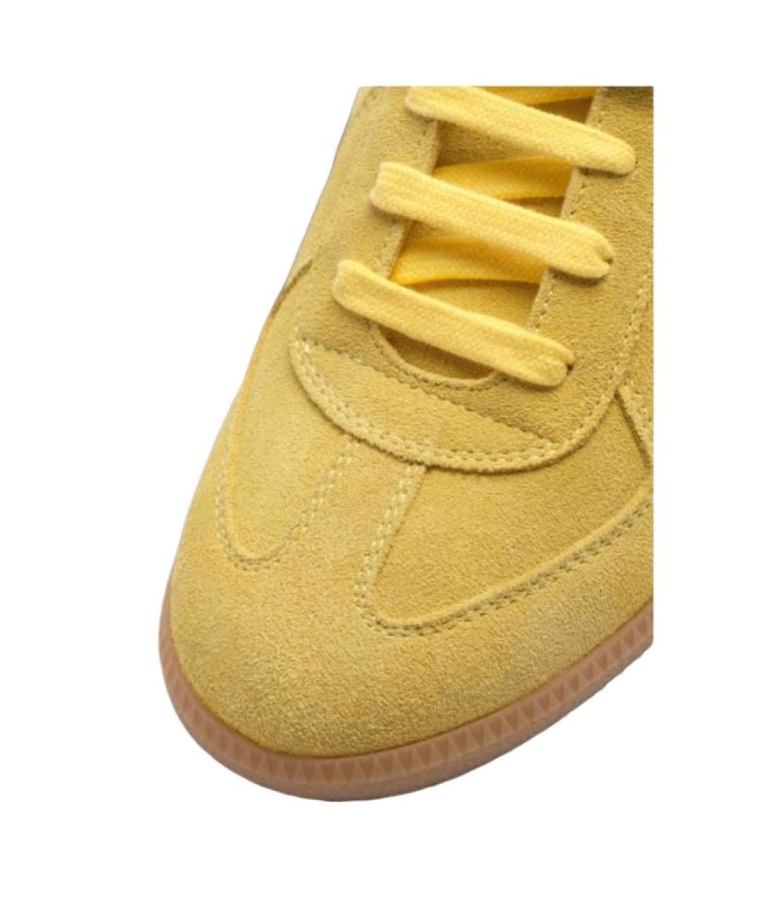 MAISON MARGIELA Желтые замшевые низкие кроссовки / кеды, фото 6