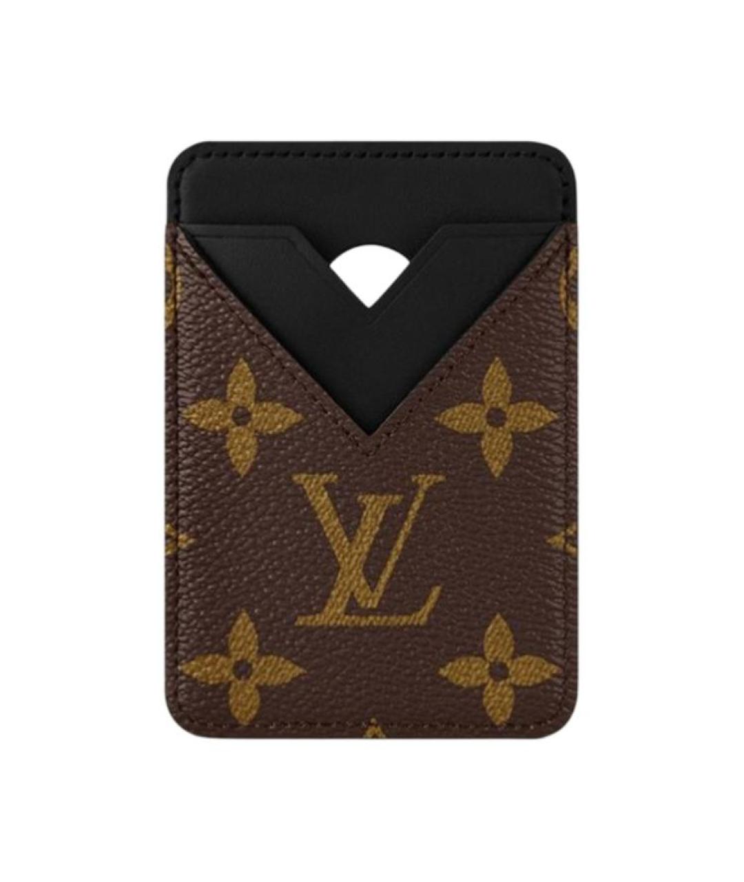 LOUIS VUITTON Коричневый кожаный кардхолдер, фото 1