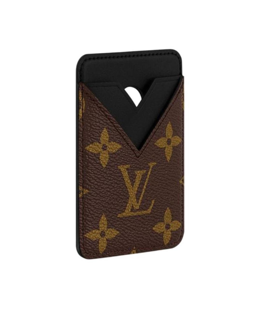 LOUIS VUITTON Коричневый кожаный кардхолдер, фото 2