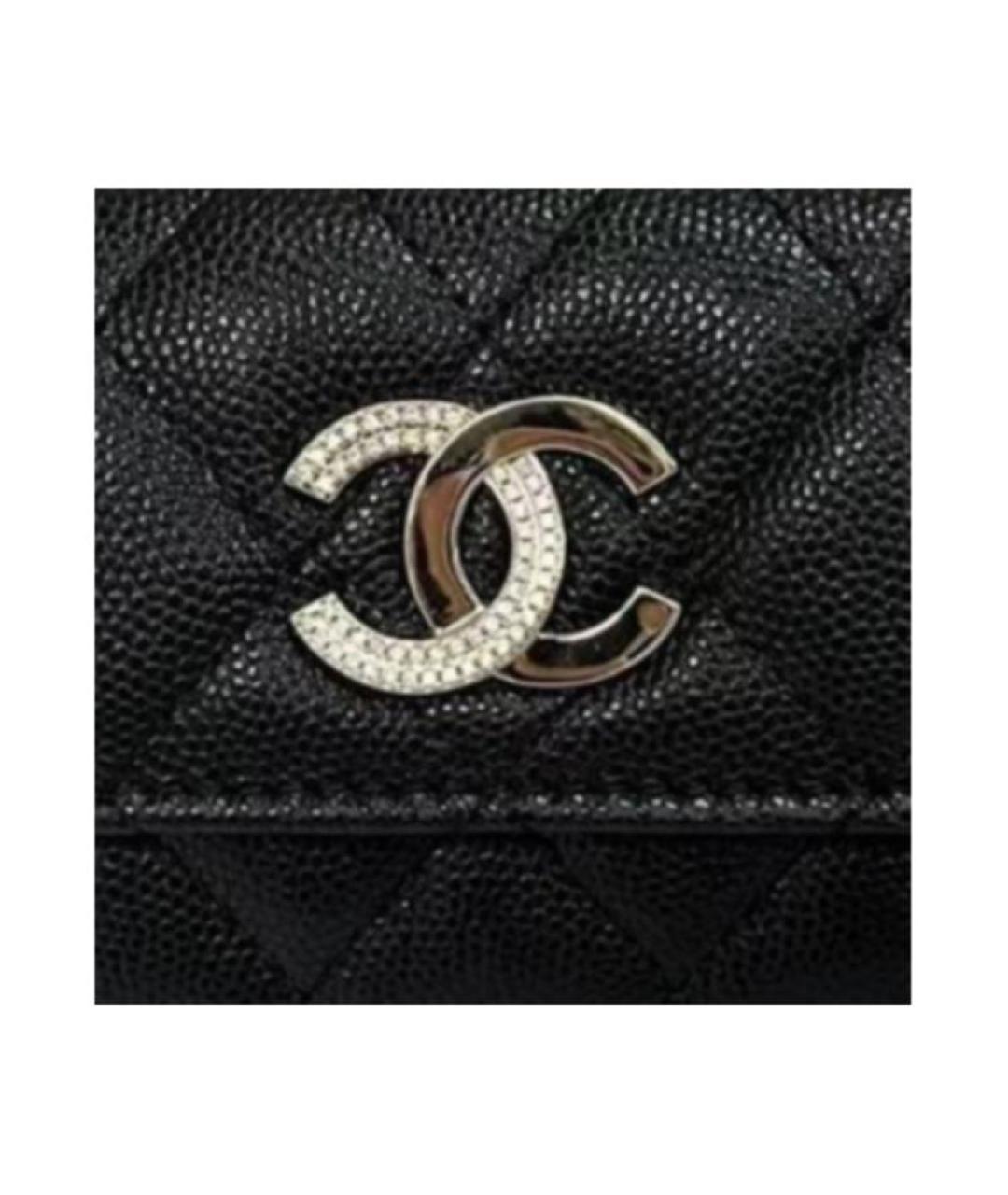 CHANEL Черный кожаный кошелек, фото 2