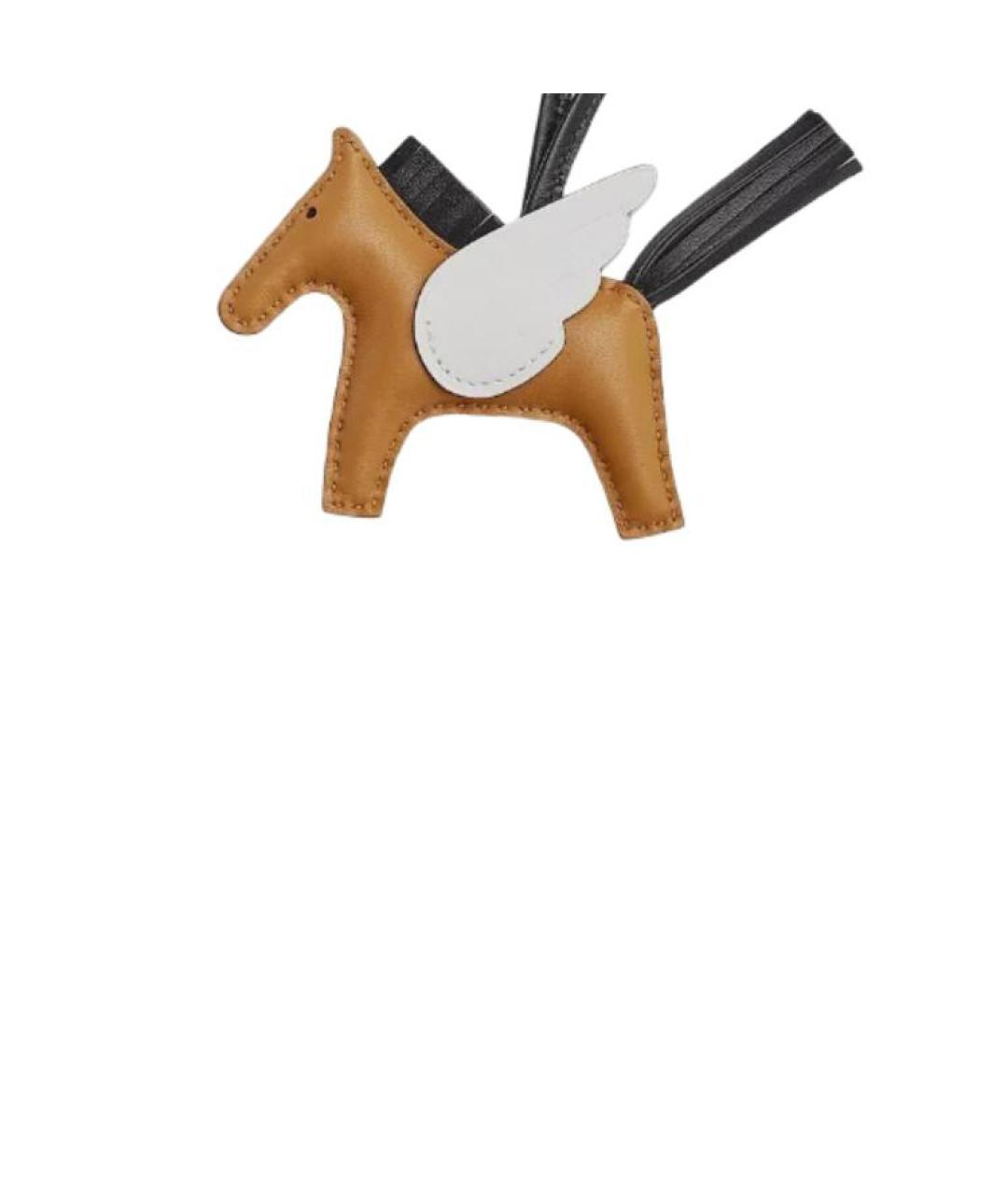 HERMES Коричневый брелок, фото 3