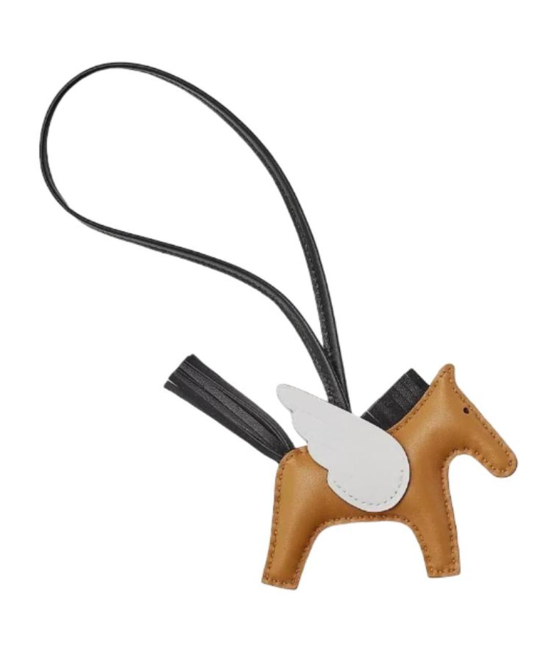 HERMES Коричневый брелок, фото 2