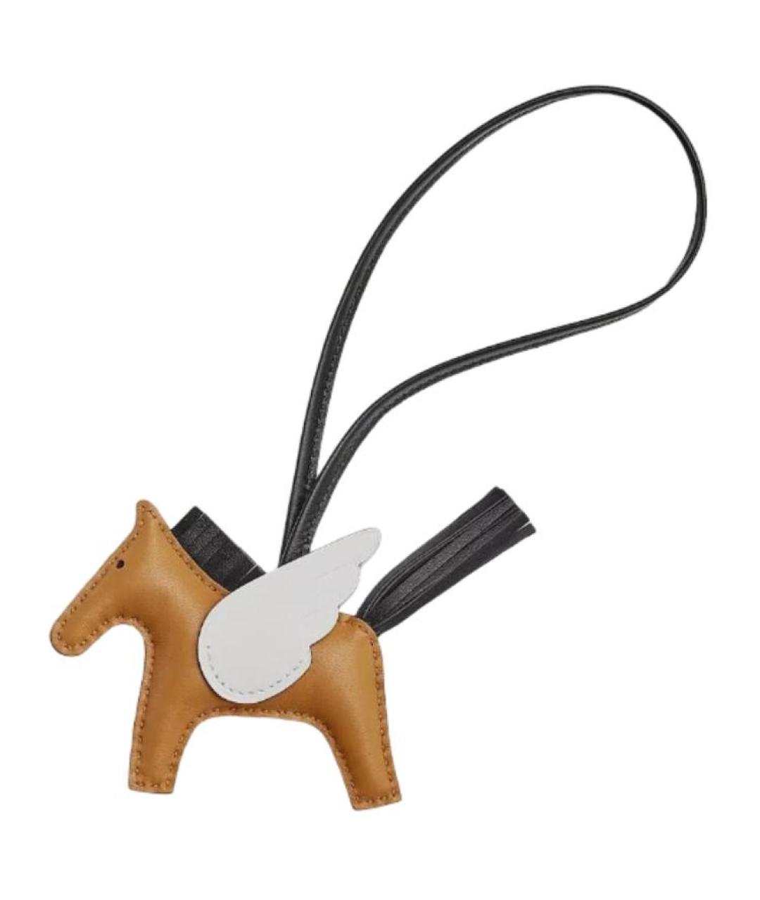 HERMES Коричневый брелок, фото 1