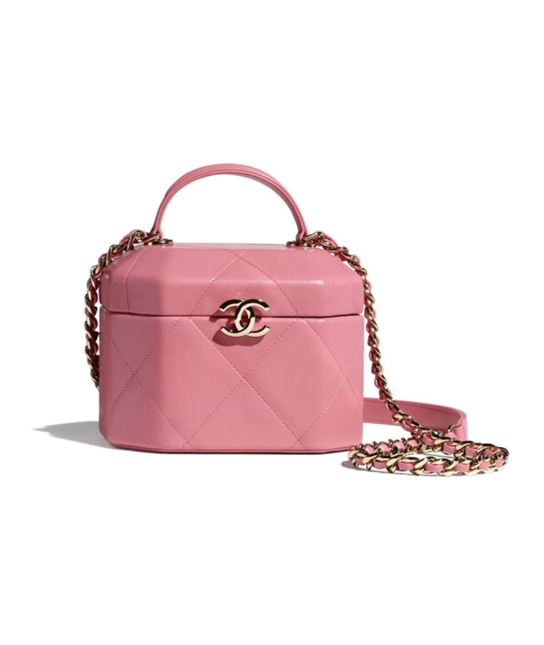 CHANEL Розовая кожаная косметичка, фото 1