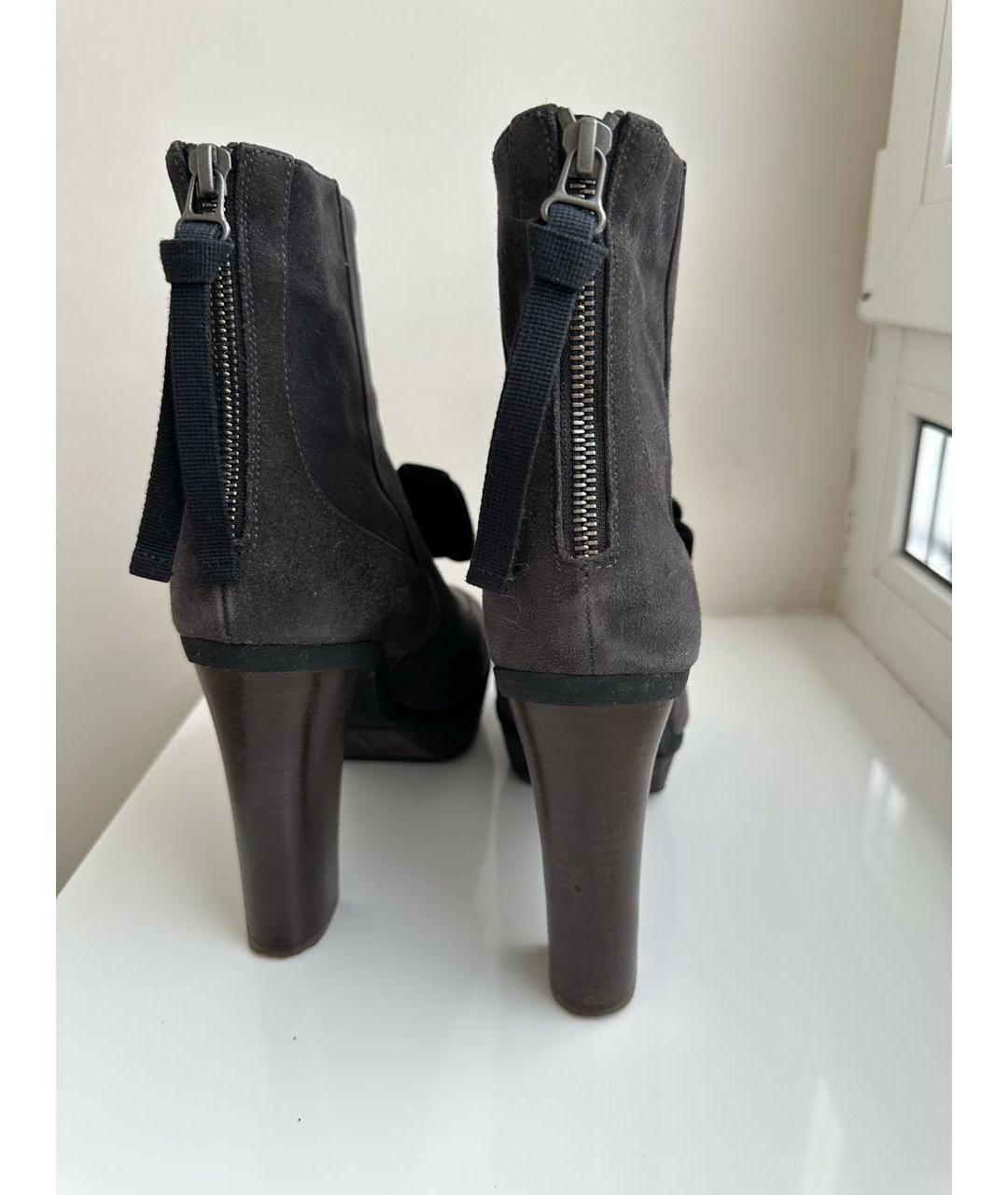 MARNI Антрацитовые замшевые ботильоны, фото 2