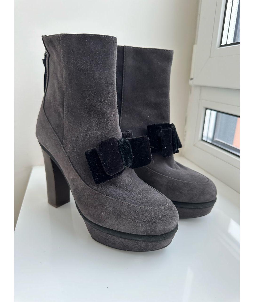 MARNI Антрацитовые замшевые ботильоны, фото 3