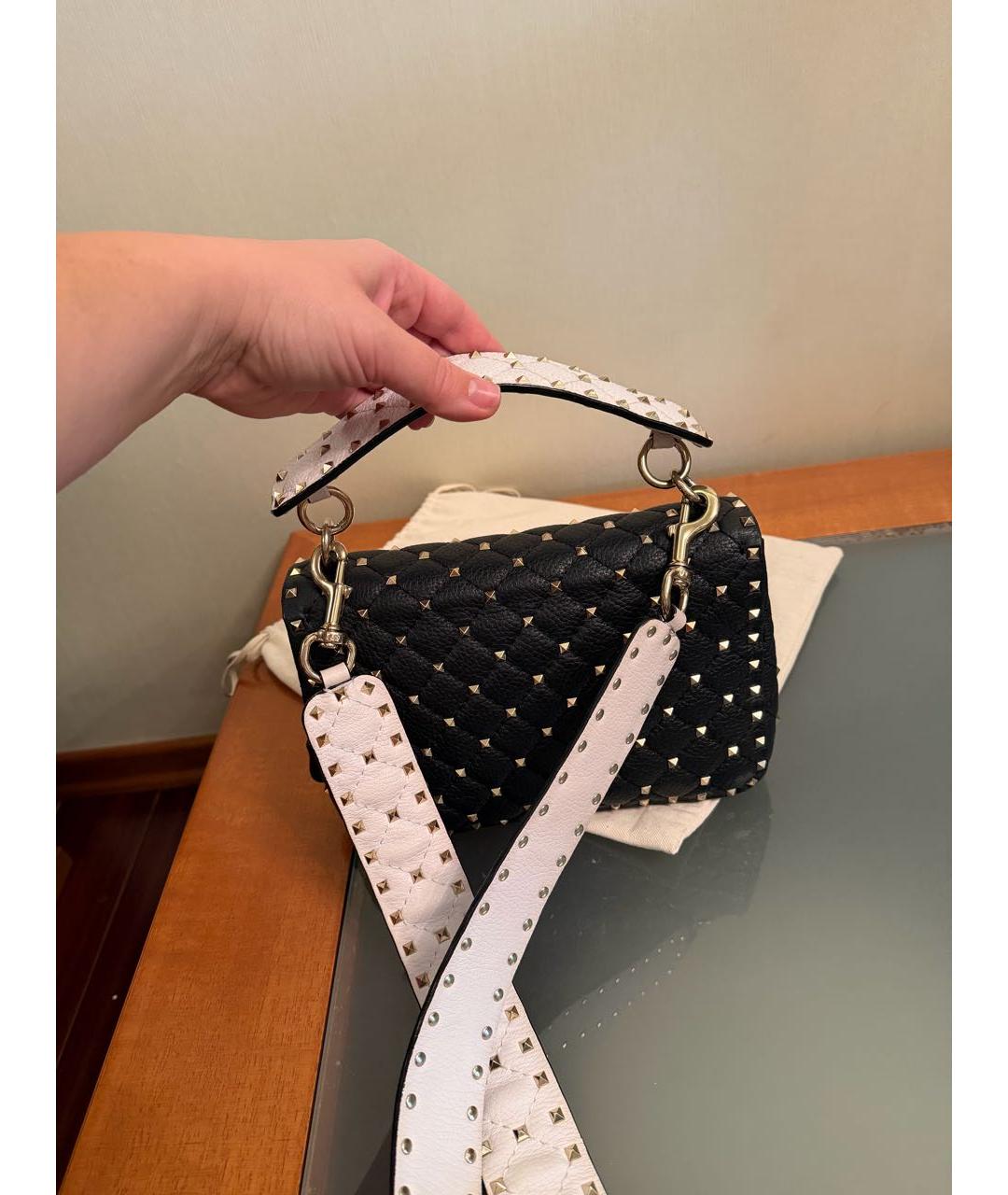 VALENTINO Черная кожаная сумка через плечо, фото 8