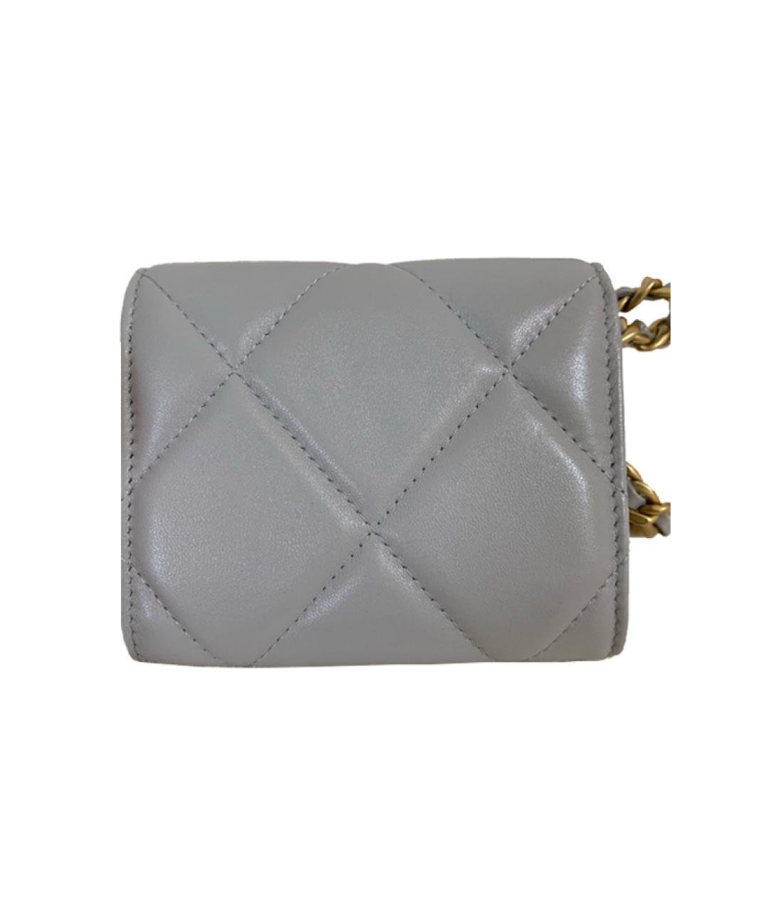 CHANEL Серый кожаный кошелек, фото 2