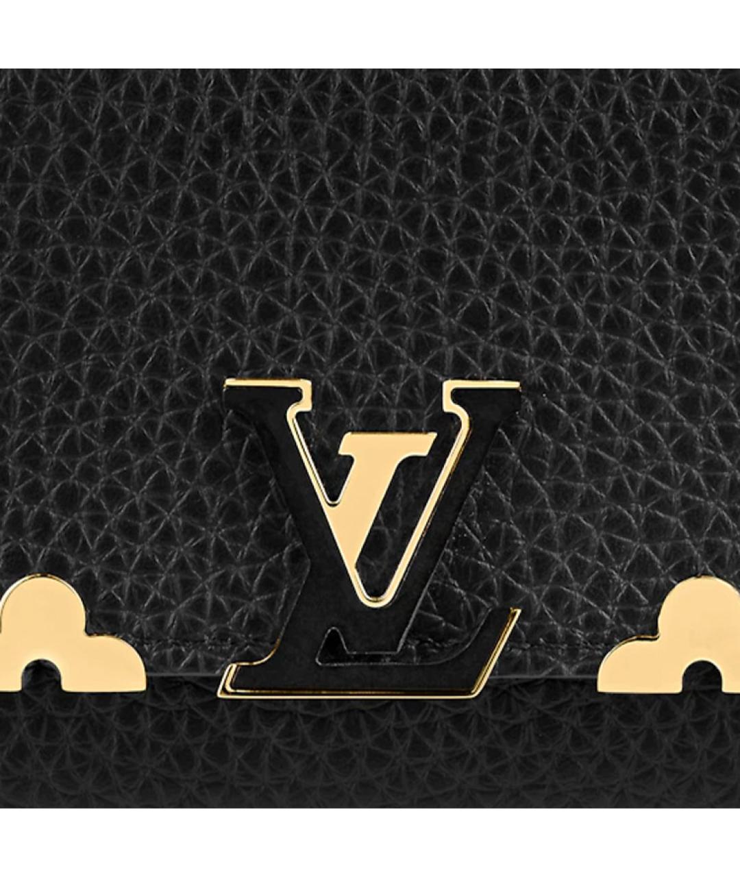 LOUIS VUITTON Черный кожаный кошелек, фото 5