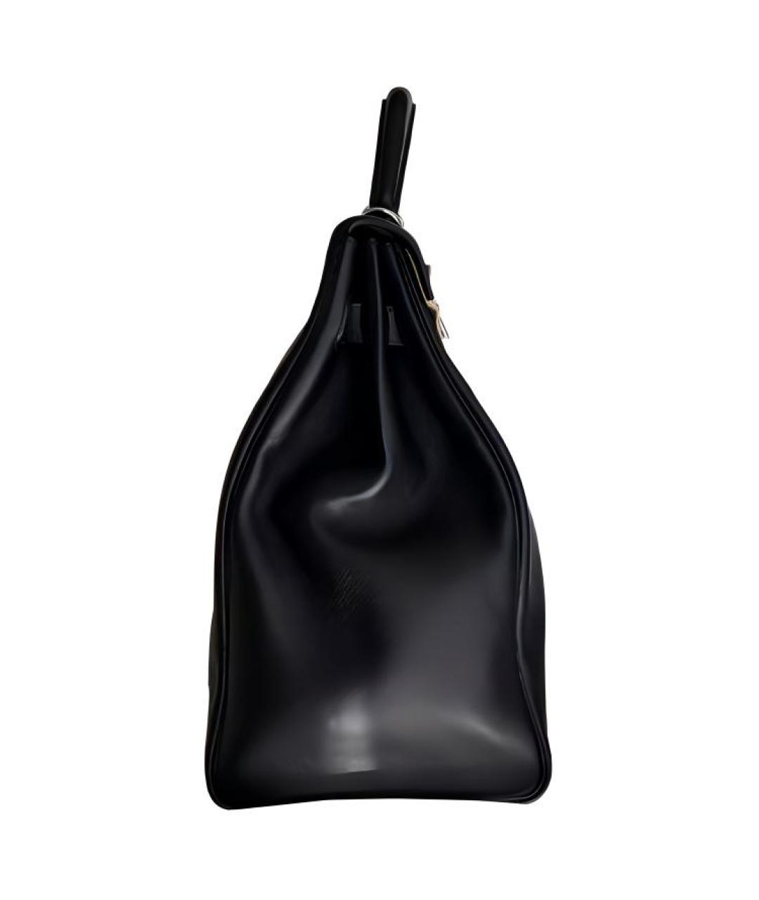 HERMES Черная кожаная сумка с короткими ручками, фото 3