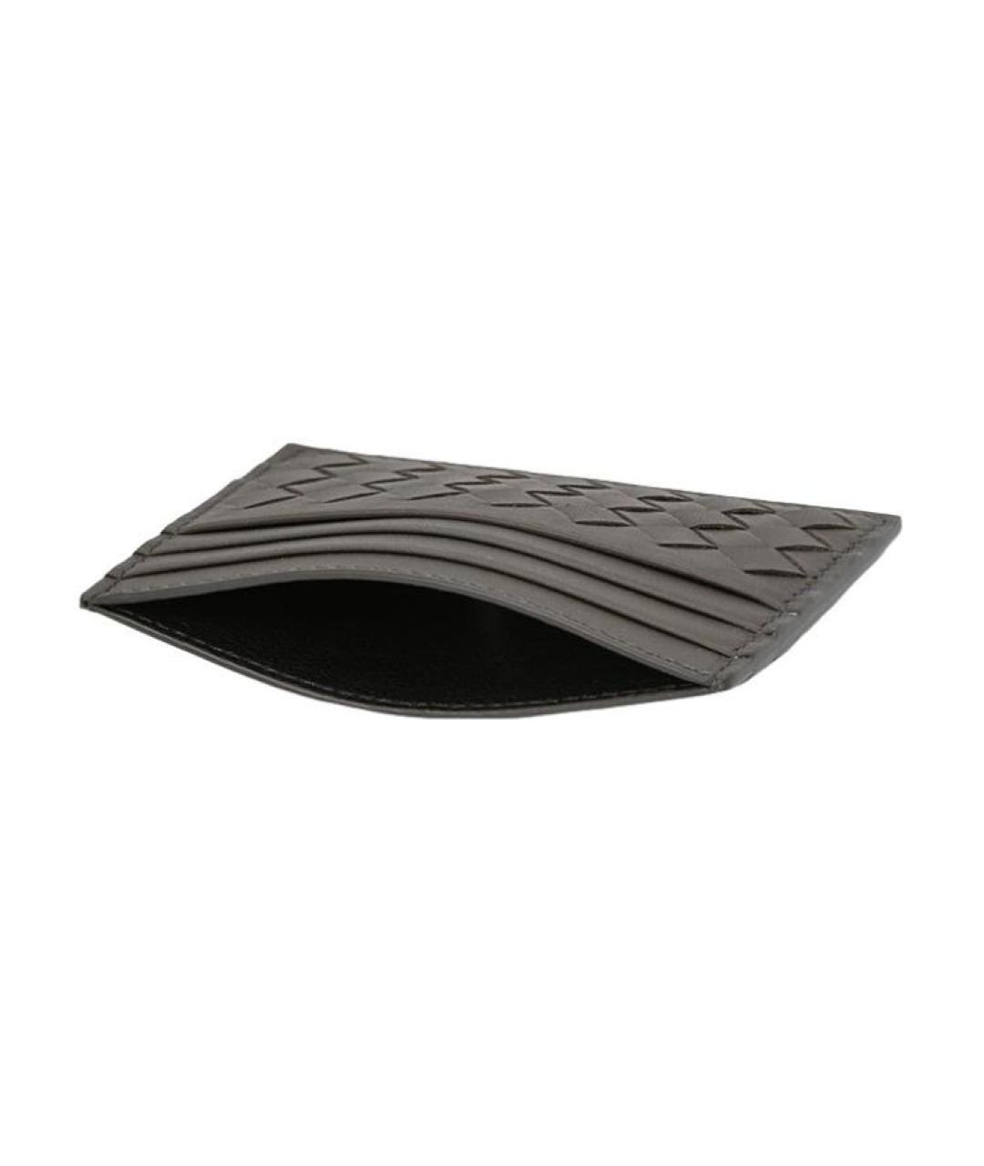 BOTTEGA VENETA Серый кожаный кардхолдер, фото 3