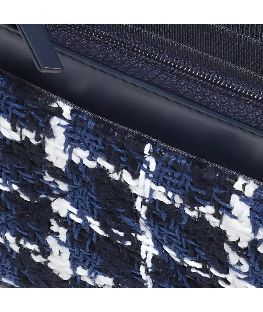 CHANEL Темно-синяя твидовая сумка через плечо, фото 4