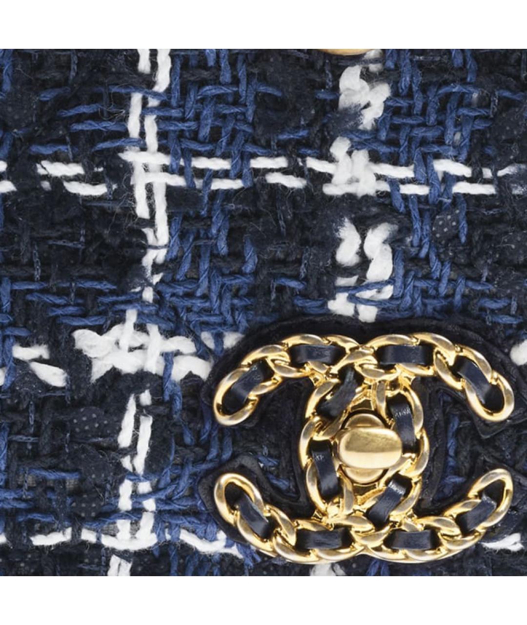 CHANEL Темно-синяя твидовая сумка через плечо, фото 3