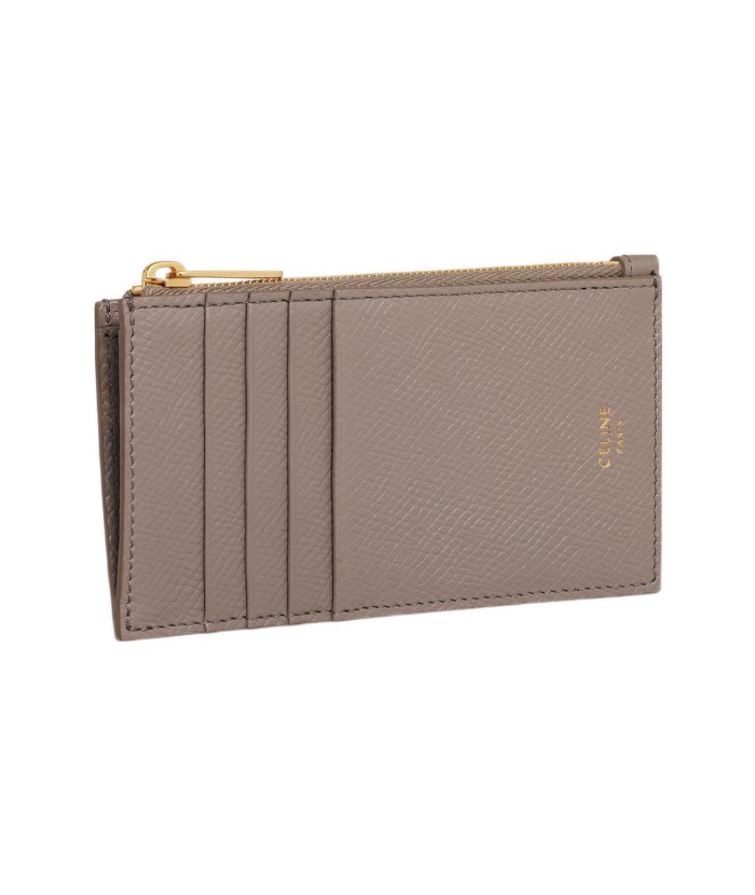CELINE Бежевый кожаный кардхолдер, фото 2