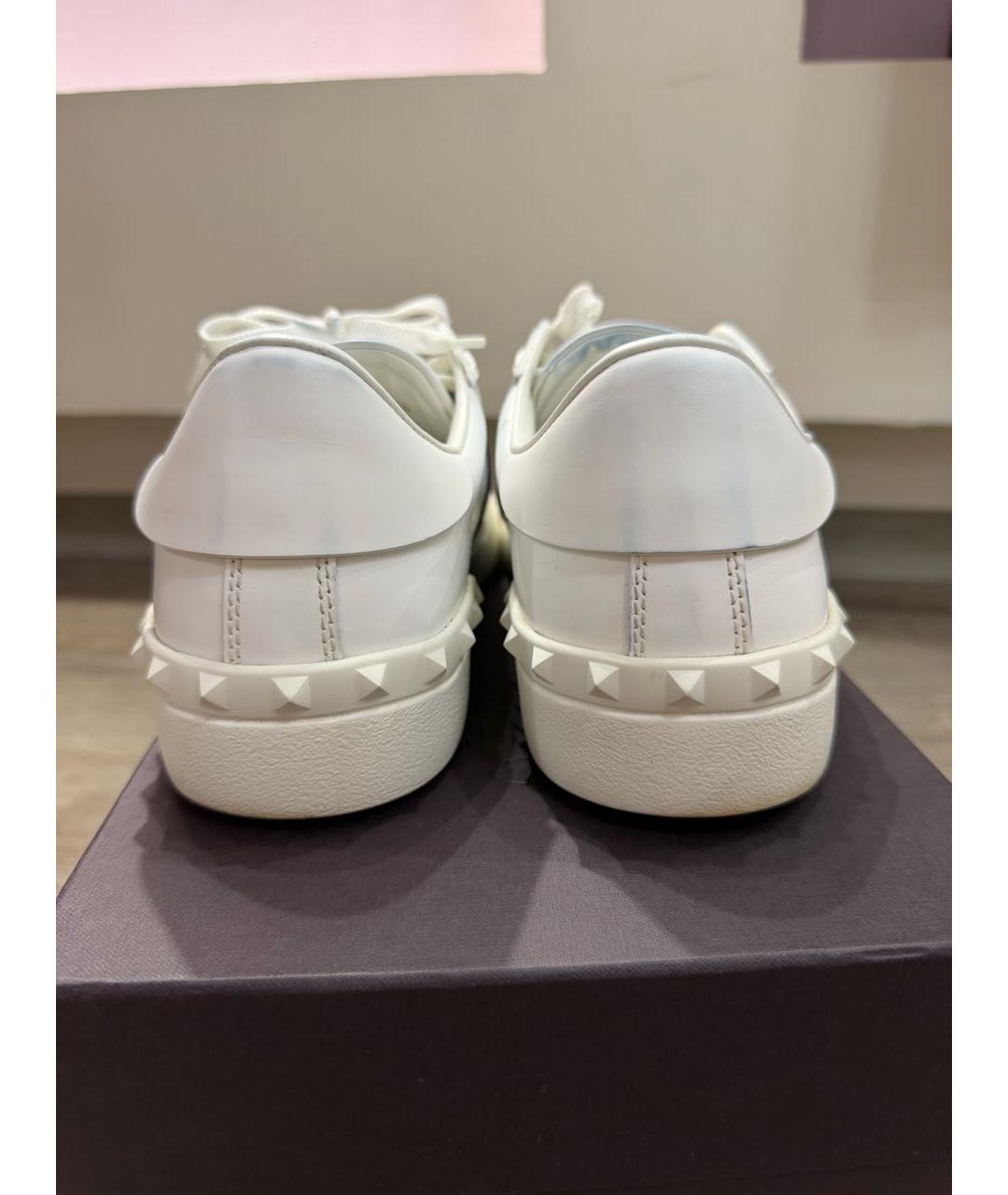 VALENTINO Белые кожаные низкие кроссовки / кеды, фото 4