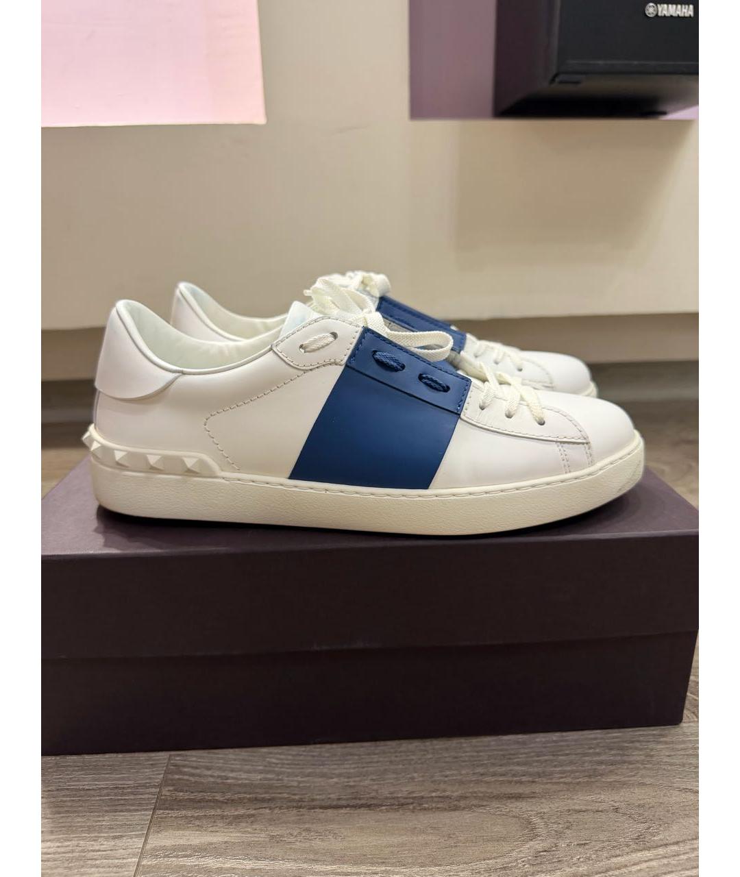 VALENTINO Белые кожаные низкие кроссовки / кеды, фото 9